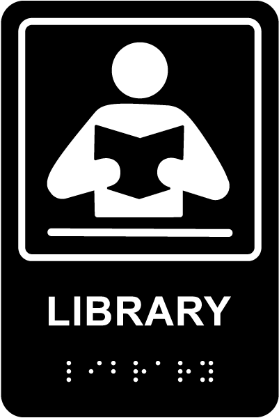 Library Sign with Braille