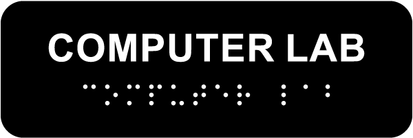 Computer Lab Sign with Braille