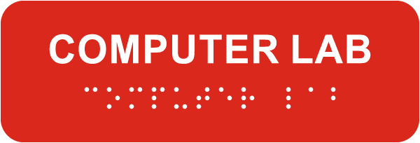 Computer Lab Sign with Braille