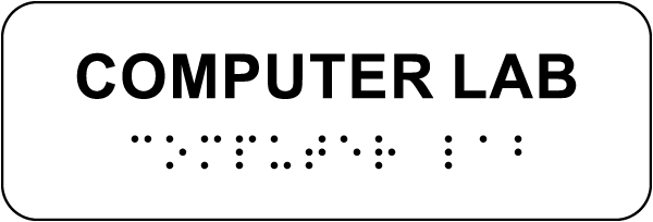 Computer Lab Sign with Braille
