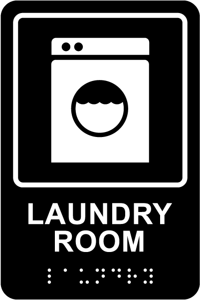 Laundry Room Sign with Braille
