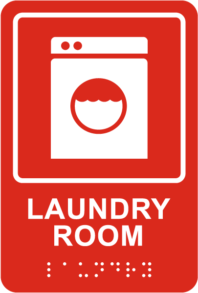 Laundry Room Sign with Braille