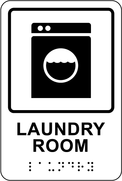 Laundry Room Sign with Braille