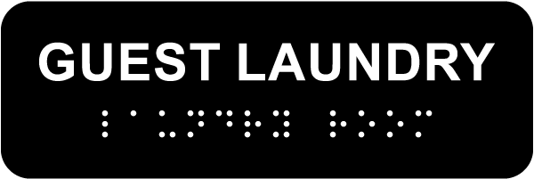 Guest Laundry Sign with Braille