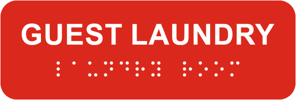Guest Laundry Sign with Braille