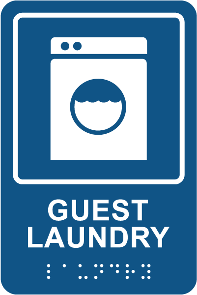 Guest Laundry Sign with Braille