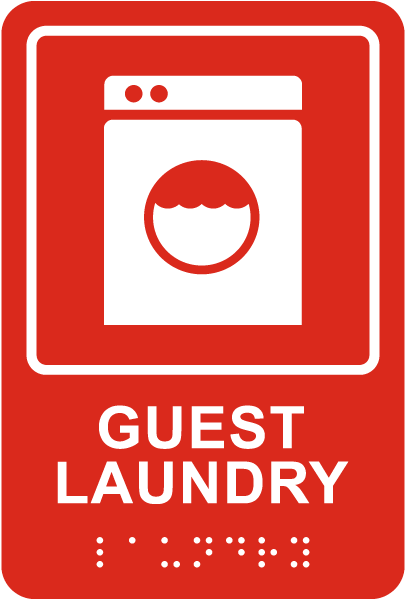 Guest Laundry Sign with Braille