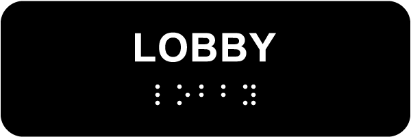 Lobby Sign with Braille