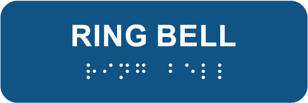 Ring Bell Sign with Braille