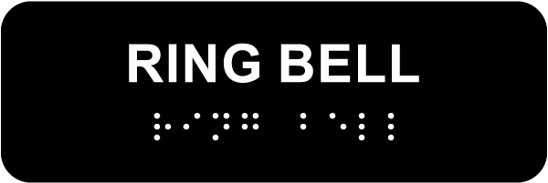 Ring Bell Sign with Braille