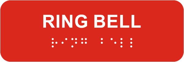 Ring Bell Sign with Braille