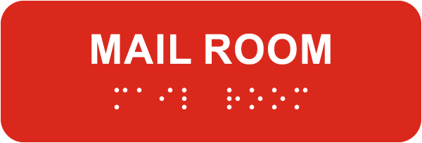 Mail Room Sign with Braille