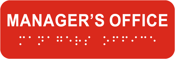 Manager's Office Sign with Braille