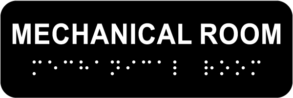 Mechanical Room Sign with Braille