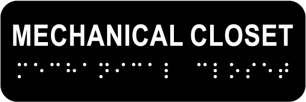 Mechanical Closet Sign with Braille