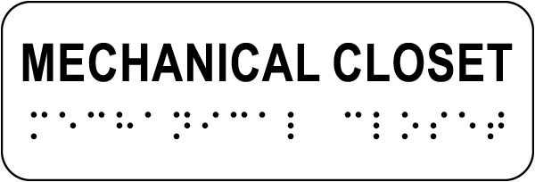 Mechanical Closet Sign with Braille