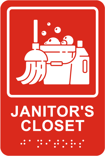 Janitor's Closet with Braille