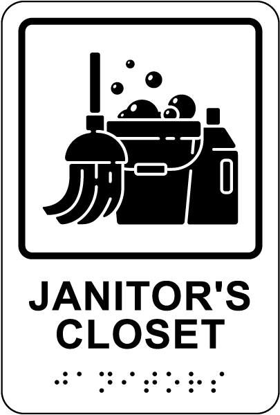 Janitor's Closet with Braille