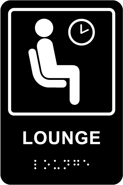 Lounge Sign with Braille