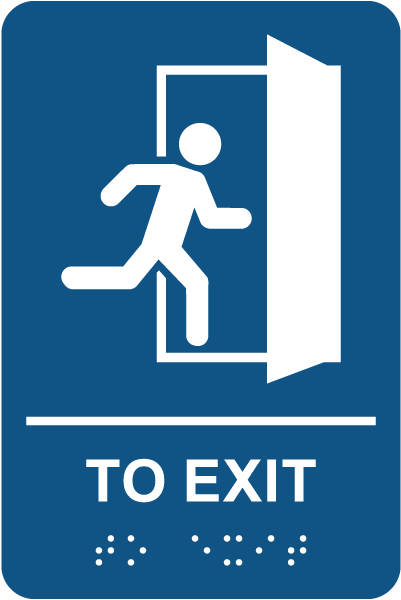 To Exit Sign with Braille