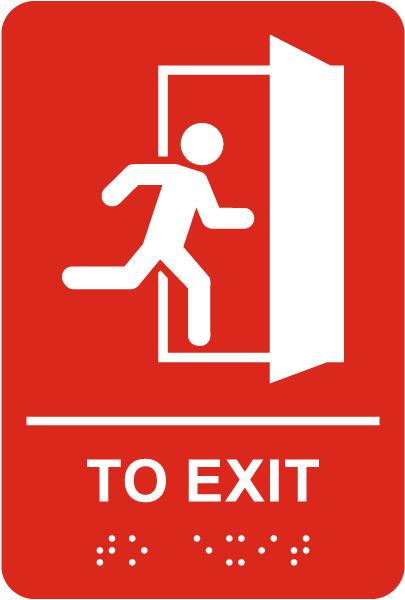 To Exit Sign with Braille