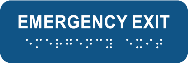 Emergency Exit Sign with Braille
