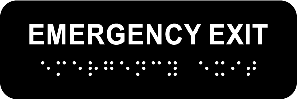 Emergency Exit Sign with Braille