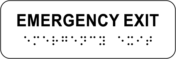 Emergency Exit Sign with Braille
