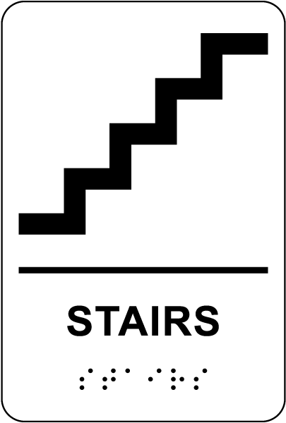 Stairs Sign with Braille