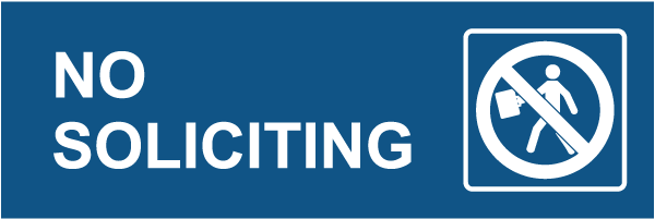 No Soliciting Sign