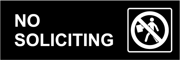 No Soliciting Sign