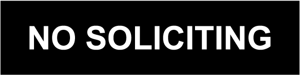 No Soliciting Sign