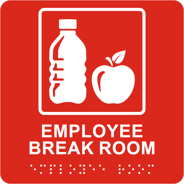 Staff Lunch Room Sign with Braille