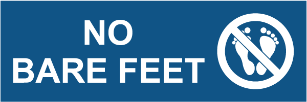 No Bare Feet Sign