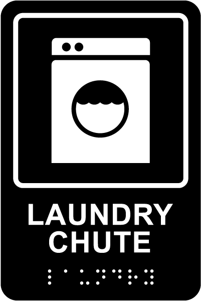 Laundry Chute Sign with Braille