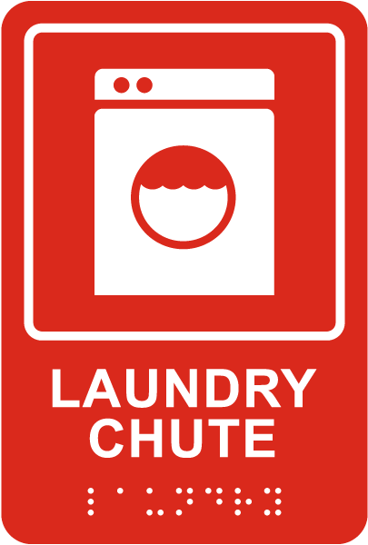 Laundry Chute Sign with Braille