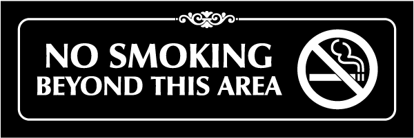 No Smoking Beyond This Area Sign
