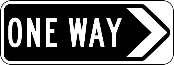 Right Directional One Way Sign