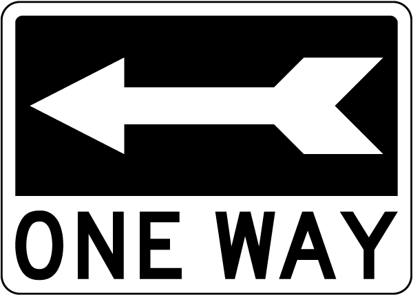 Directional Left One Way Sign