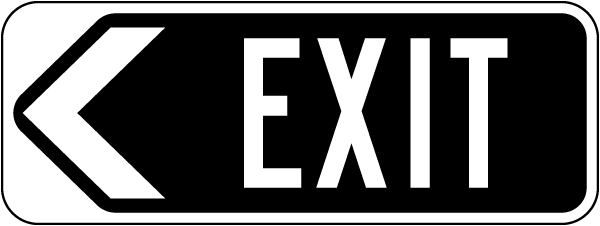 Directional Left Exit Sign