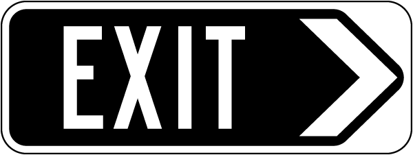 Directional Right Exit Sign