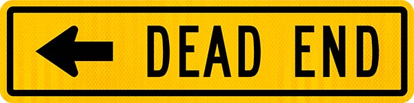 Dead End With Left Sign