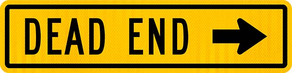 Dead End With Right Sign