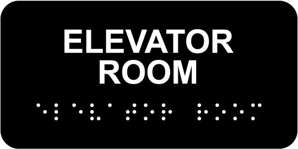 Elevator Room Sign with Braille