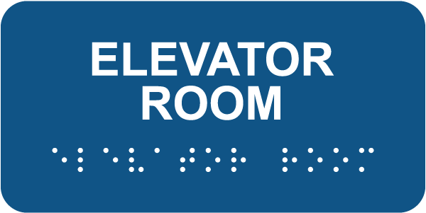 Elevator Room Sign with Braille
