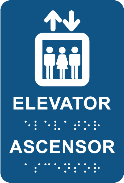 Bilingual Elevator Sign with Braille
