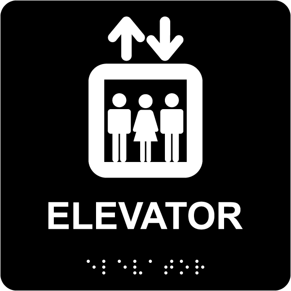Elevator Sign with Braille