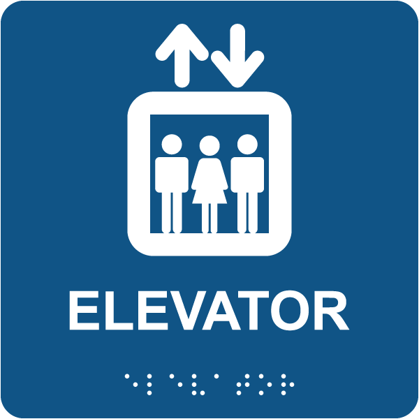 Elevator Sign with Braille