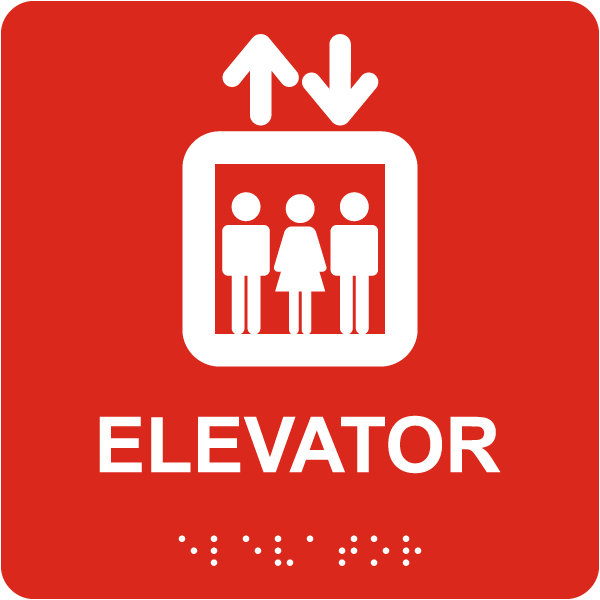 Elevator Sign with Braille