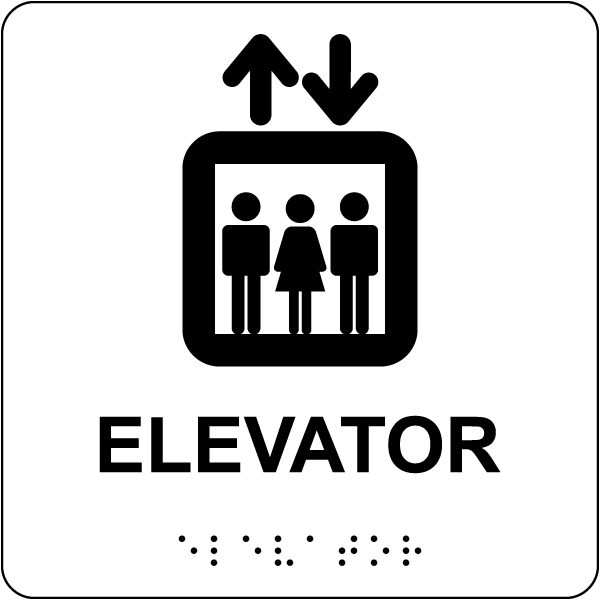 Elevator Sign with Braille